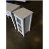 Image 5 : WHITE 3 DRAWER DESK AND GLASS DOOR CABINET