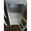Image 9 : WHITE 3 DRAWER DESK AND GLASS DOOR CABINET