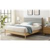 Image 1 : LINON DECOR CAMILLE QUEEN SIZE BED FRAME - WOOD/GREY - RETAIL $799