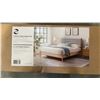 Image 6 : LINON DECOR CAMILLE QUEEN SIZE BED FRAME - WOOD/GREY - RETAIL $799