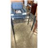 Image 2 : GLASS TOP SIDE TABLE AND 3FT WOOD STAND