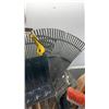 Image 3 : GARBAGE CAN WITH RAKES, SHOVELS, HEDGE TRIMMER