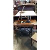 Image 2 : VINTAGE RAYMOND SEWING MACHINE WITH TRESTLE TABLE