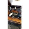 Image 3 : VINTAGE RAYMOND SEWING MACHINE WITH TRESTLE TABLE