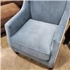 Image 2 : BRAND NEW COMFORTLAND WING BACK ACCENT CHAIR - RETAIL $799 W/ GEL AND FEATHER FILLED CUSHIONS FOR EX