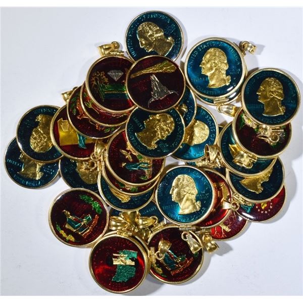 (32) COLORIZED STATE QUARTERS JEWELRY