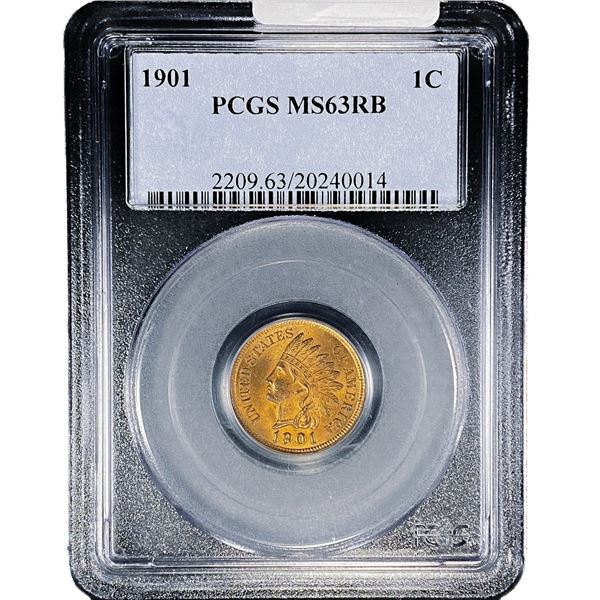 1901 Indian Head Cent PCGS MS63 RB