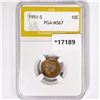 Image 1 : 1951-S Roosevelt Dime PGA MS67