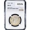 Image 1 : 1937 Walking Liberty Half Dollar NGC MS65