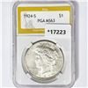 Image 1 : 1924 Silver Peace Dollar PGA MS63