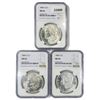 Image 1 : 1884-0 (2), 1880-S Set (3) Morgan Dollars NGC