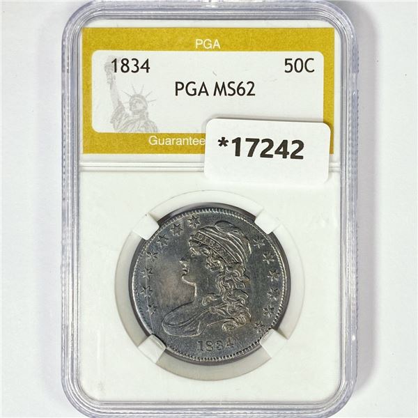 1834 Capped Bust Half Dollar PGA MS62