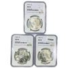 Image 1 : 1923 Set (3) Silver Peace Dollar NGC MS64