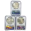 Image 2 : 1923 Set (3) Silver Peace Dollar NGC MS64