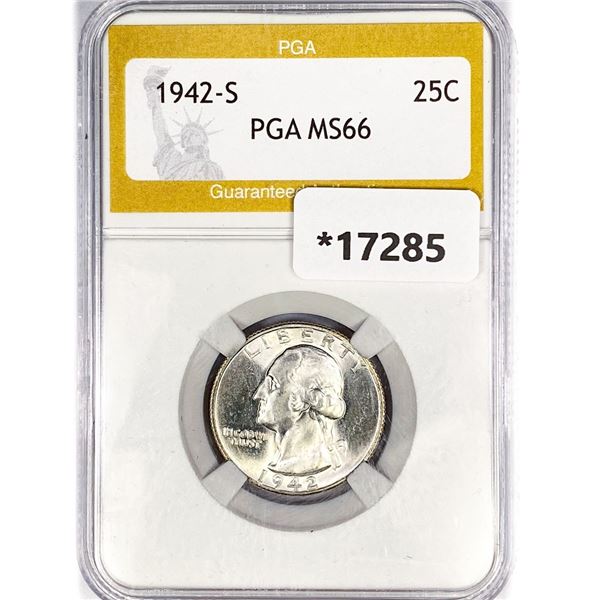 1942-S Washington Silver Quarter PGA MS66