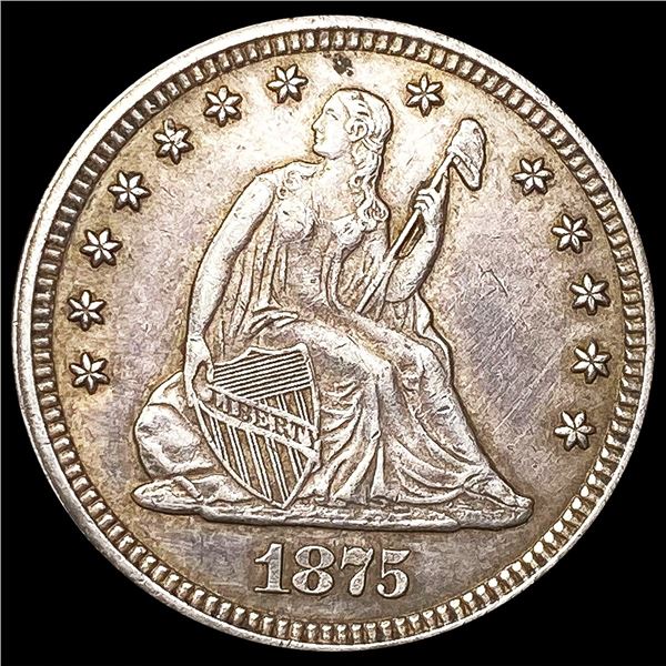 1875 Seated Liberty Quarter NEARLY UNCIRCULATED