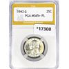 Image 1 : 1942-S Washington Silver Quarter PGA MS65+ PL