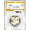Image 1 : 1942-S Washington Silver Quarter PGA MS63
