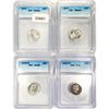 Image 1 : 1901-1941 Set (4) 3 Mercury, 1 Barber Dime ICG