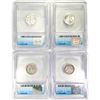 Image 2 : 1901-1941 Set (4) 3 Mercury, 1 Barber Dime ICG
