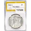 Image 1 : 1902-S Morgan Silver Dollar PGA MS63+