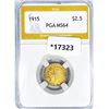 Image 1 : 1915 $2.50 Gold Quarter Eagle PGA MS64