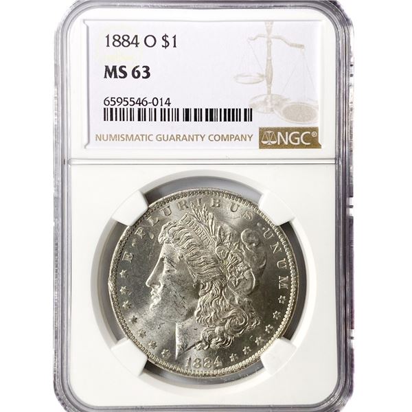 1884-O Morgan Silver Dollar NGC MS63