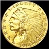1914-D $2.50 Gold Quarter Eagle NEARLY