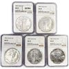 Image 1 : 1987 Set (5) American Silver Eagles NGC MS69