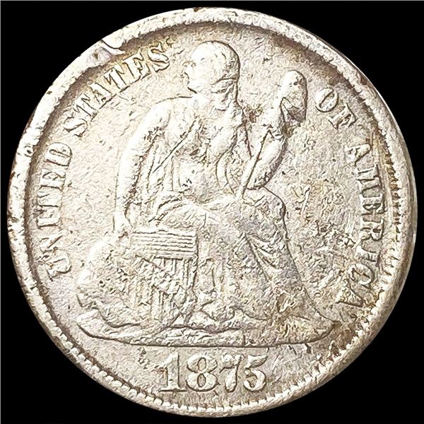 1875-CC Seated Liberty Dime LIGHTLY CIRCULATED