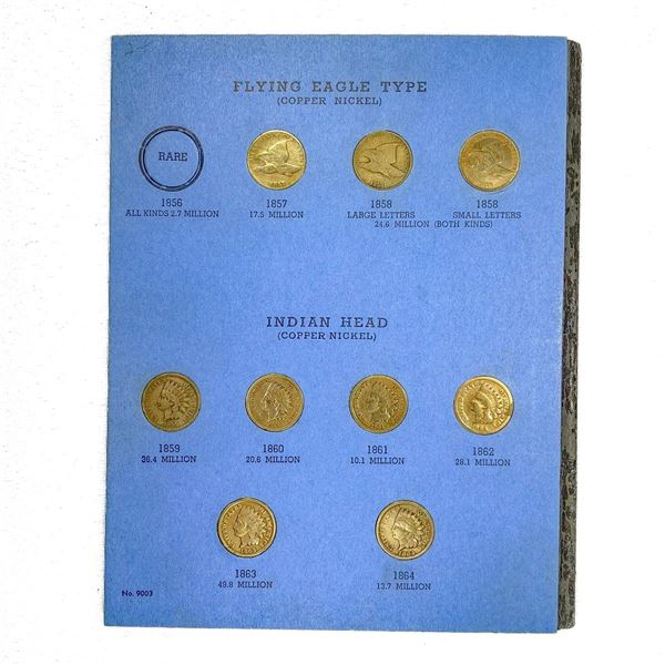 1857-1909 Misc Cent Book (58 Coins)