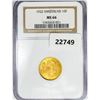 Image 1 : 1922 10F 3.2g Switzerland Gold NGC MS66