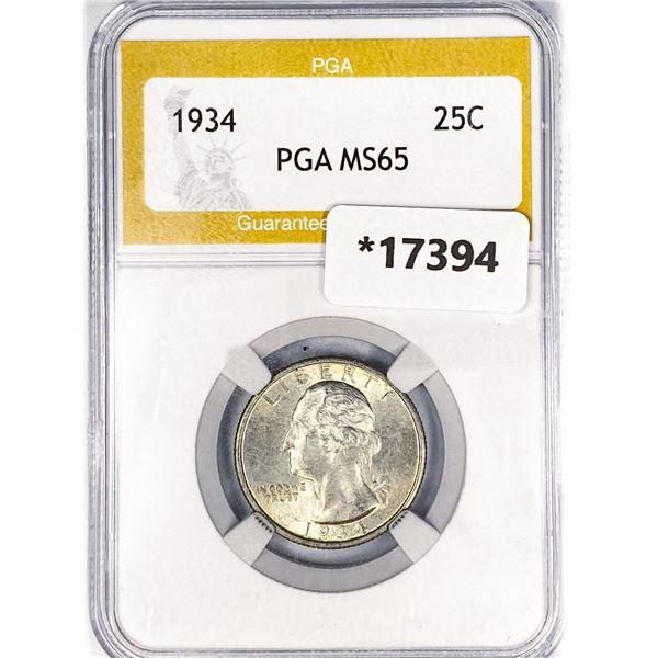 1934 Washington Silver Quarter PGA MS65