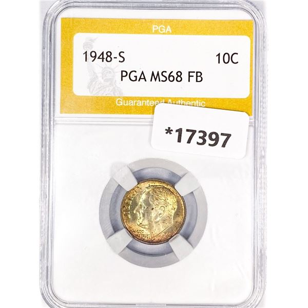 1948-S Roosevelt Dime PGA MS68 FB
