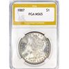 Image 1 : 1887 Morgan Silver Dollar PGA MS65