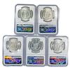 Image 2 : 1885-1902 Set (5) Morgan Silver Dollar NGC MS63