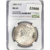 Image 1 : 1885-O Morgan Silver Dollar NGC MS63