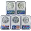 Image 2 : 1987 Set (5) American Silver Eagles NGC MS69