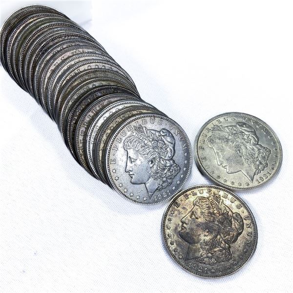 1921 Morgan Silver Dollar Roll (20 Coins) BU