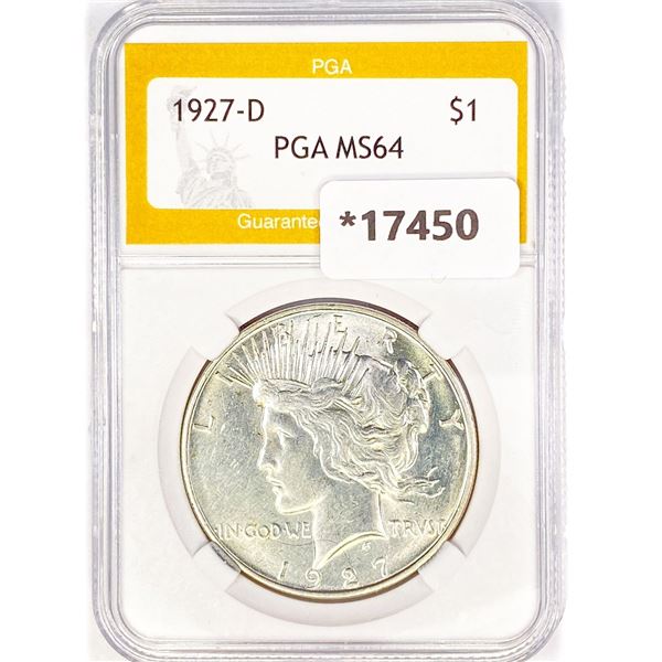 1927-D Silver Peace Dollar PGA MS64