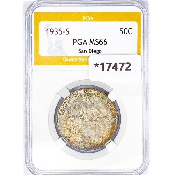 1935-S San Diego Half Dollar PGA MS66