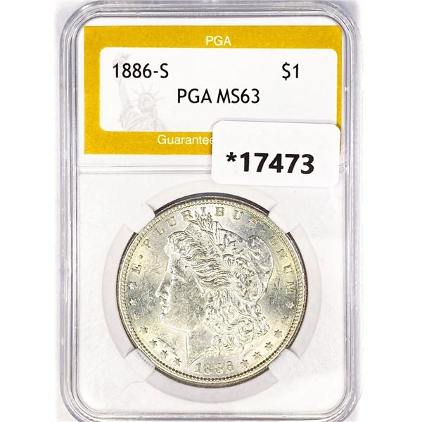 1886-S Morgan Silver Dollar PGA MS63