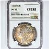 Image 1 : 1884-CC Morgan Silver Dollar NGC MS63