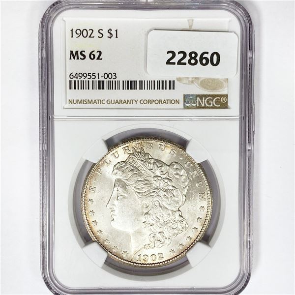 1902-S Morgan Silver Dollar NGC MS62