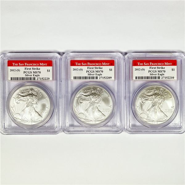 2012-(S) Set (3) ASE PCGS MS70 1st Strike