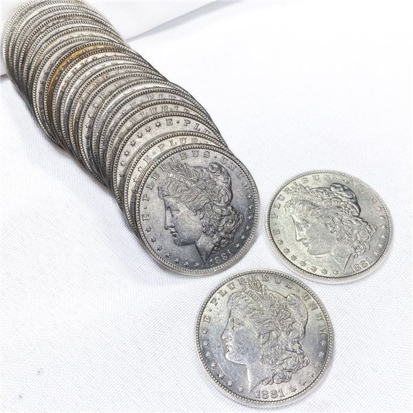 1881 Morgan Silver Dollar Roll (20 Coins) BU