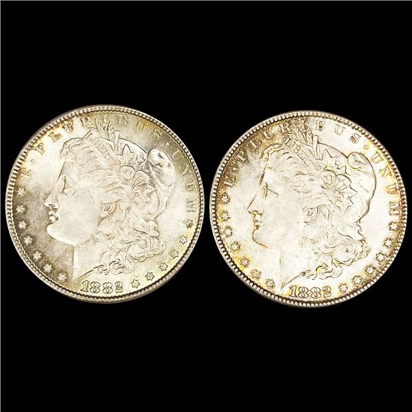 (2) 1882 Morgan Silver Dollars CLOSELY