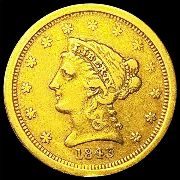 1843-O $2.50 Gold Quarter Eagle NICELY CIRCULATED