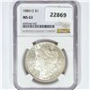 Image 1 : 1884-O Morgan Silver Dollar NGC MS63