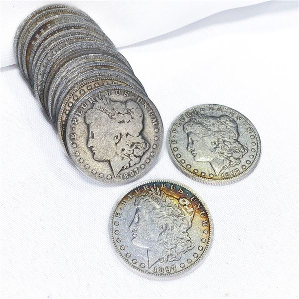 1897-O Morgan Silver Dollar Roll (15 Coins) BU